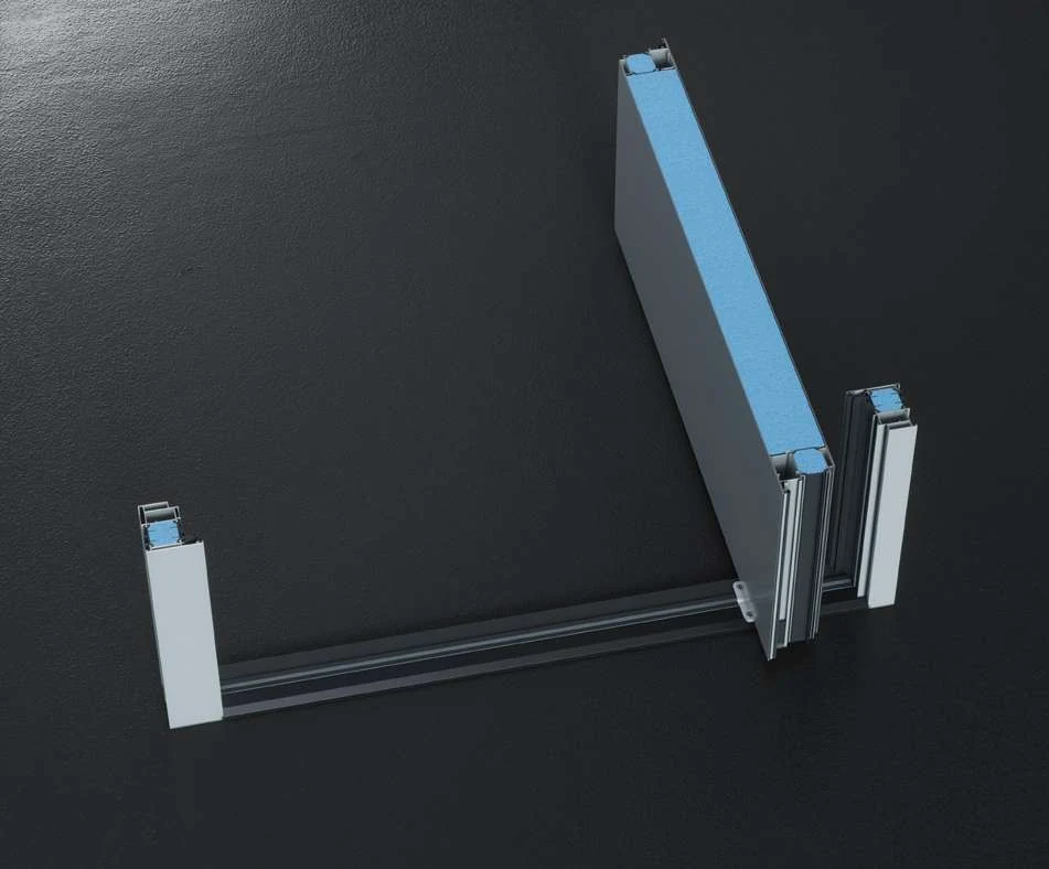 Pivot Mini — secțiune de profil din aluminiu cu vitraj