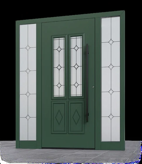 Classic — foaie verde cu vitraj dublu ornamental