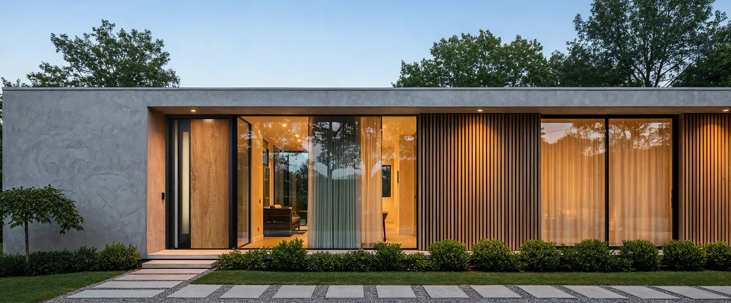 Multilayer — locuință contemporană cu intrare METGLASS
